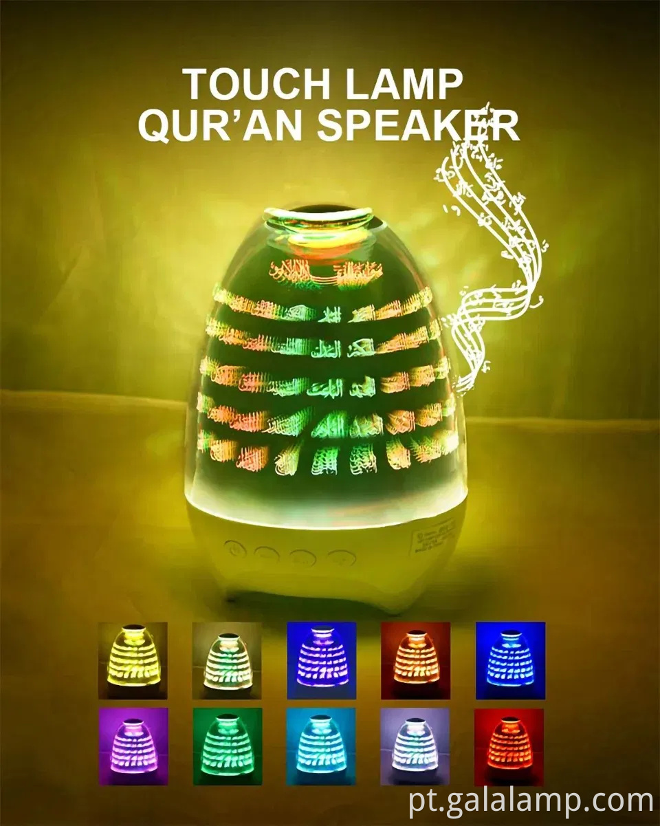 Alto-falante Bluetooth amigável para muçulmanos com Alcorão e Luz noturna suave